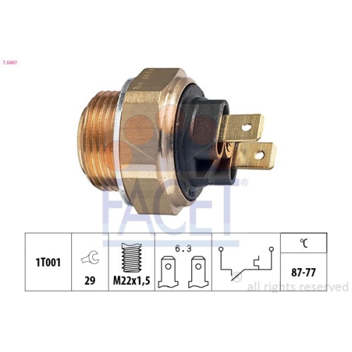 Temperaturschalter Kühlerlüfter Facet 7.5007 Made In Italy - Oe Equivalent für