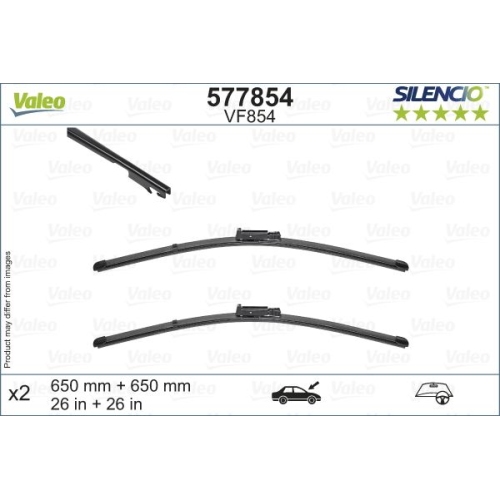 Wischblatt Valeo 577854 Silencio Flat Blade Set für Seat Vorne