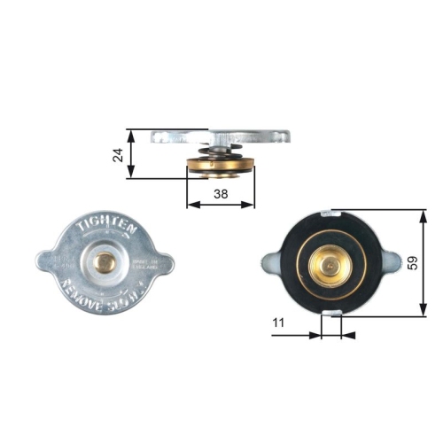 Verschlussdeckel Kühler Gates RC107 für Ford MG Rover Triumph