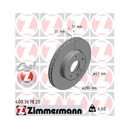 Zimmermann 2X Bremsscheibe Coat Z für Mercedes Benz