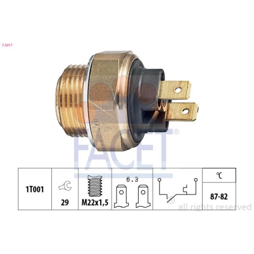 Temperaturschalter Kühlerlüfter Facet 7.5017 Made In Italy - Oe Equivalent für