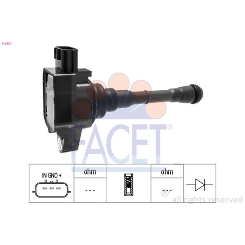 Zündspule Facet 9.6451 Oe Equivalent für Nissan Renault Hitachi