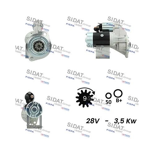 Starter Sidat S24HT0128 für Isuzu Hitachi Yanmar