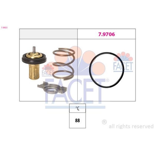 Thermostat Kühlmittel Facet 7.8822 Made In Italy - Oe Equivalent für Alfa Romeo