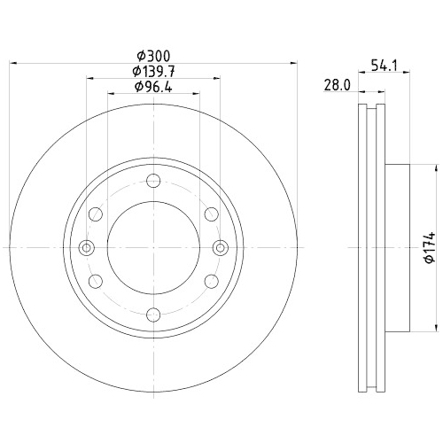 Hella Pagid 2X Bremsscheibe Vorderachse für Kia