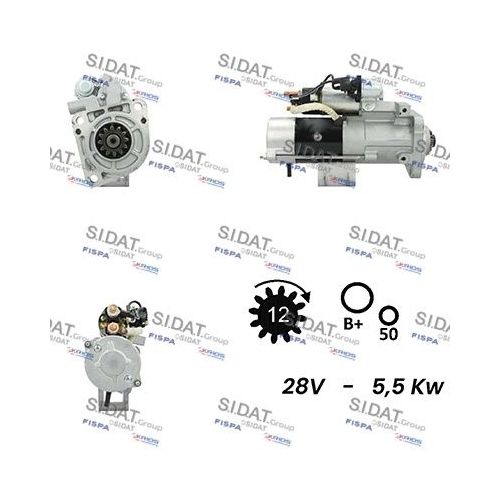 Starter Sidat S24MH0075 für Khd Mitsubishi Renault Volvo Kalmar Irion