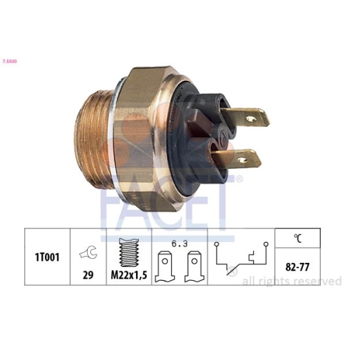 Interrupteur De Température Ventilateur De Radiateur Facet 7.5030 pour Fiat