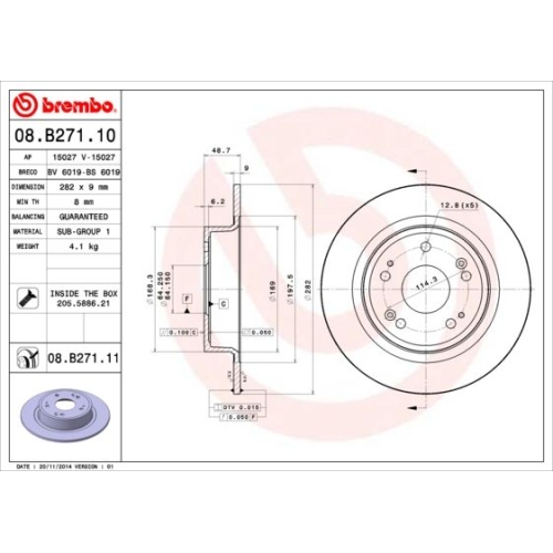 2X Brembo Bremsscheibe Prime Line - Uv Coated für Honda Acura