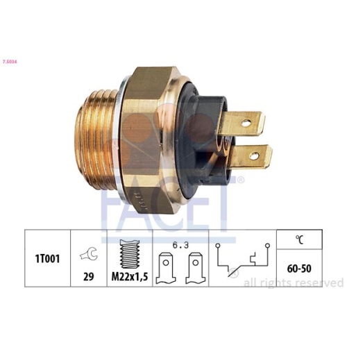 Temperaturschalter Kühlerlüfter Facet 7.5034 Made In Italy - Oe Equivalent für