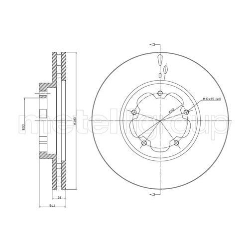 Metelli 2X Bremsscheibe Vorderachse für Ford