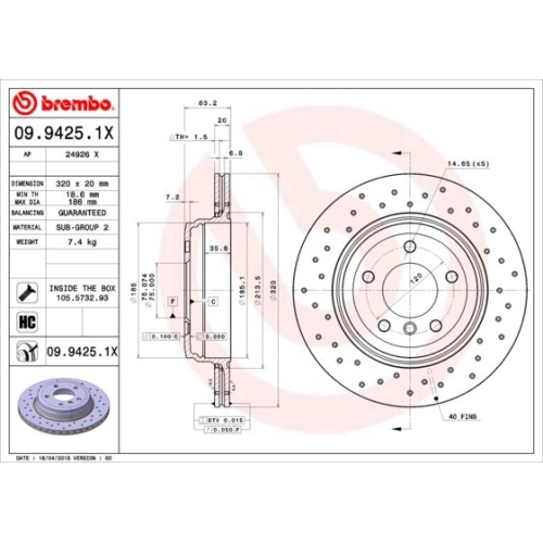 2X Brembo Bremsscheibe Hinterachse Xtra Line - Xtra für Bmw