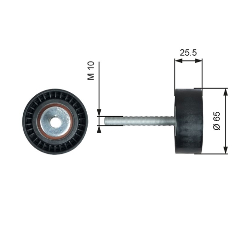 Umlenk /führungsrolle Keilrippenriemen Gates T36772 Drivealign® für Citroën Fiat