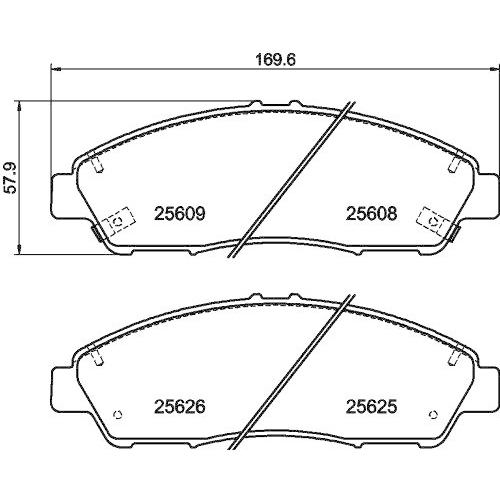 Bremsbelagsatz Scheibenbremse Hella Pagid 8DB 355 020-211 für Honda Acura