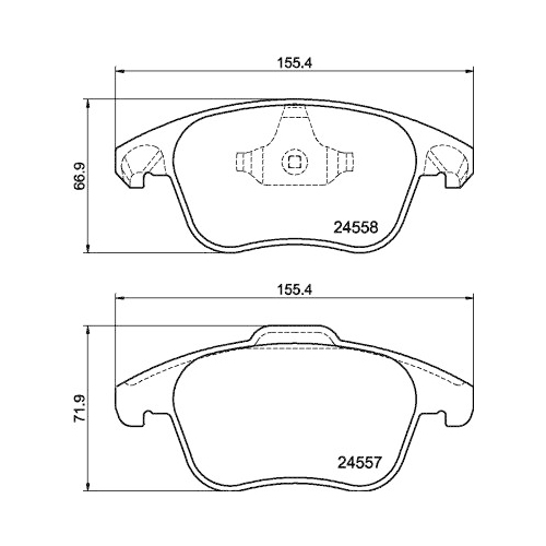 Bremsbelagsatz Scheibenbremse Hella Pagid 8DB 355 015-561 für Citroën Peugeot