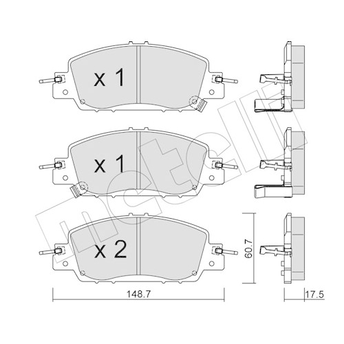 Bremsbelagsatz Scheibenbremse Metelli 22-1362-0 für Honda Vorderachse