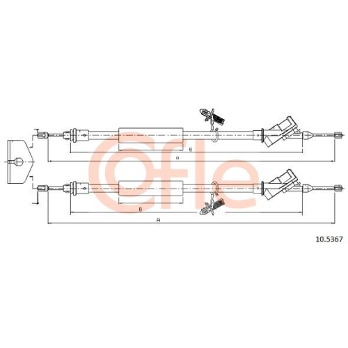 Seilzug Feststellbremse Cofle 10.5367 für Ford Hinten
