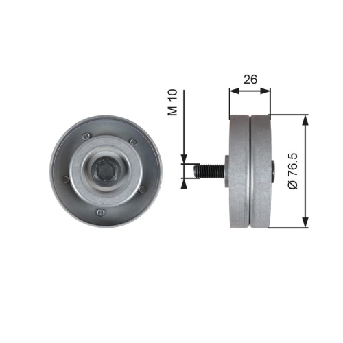 Umlenk /führungsrolle Keilrippenriemen Gates T36182 Drivealign® für Honda Opel