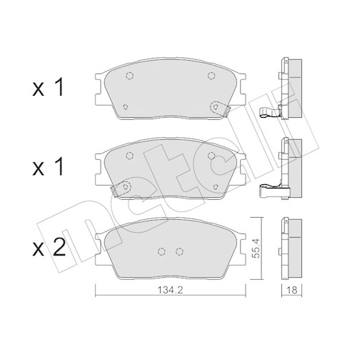 Bremsbelagsatz Scheibenbremse Metelli 22-1374-0 für Hyundai Kia Vorderachse