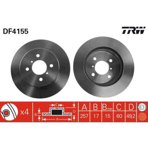 TRW 2X Bremsscheibe Vorderachse für Suzuki