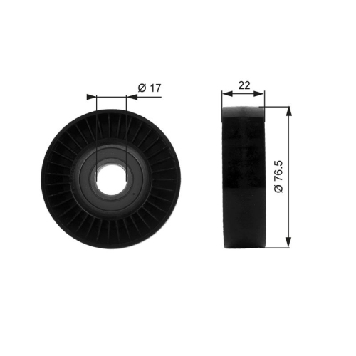 Umlenk /führungsrolle Keilrippenriemen Gates T36183 Drivealign® für