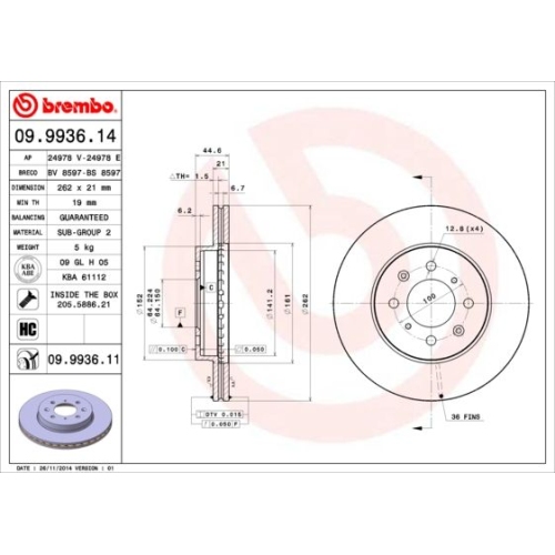 2X Brembo Bremsscheibe Prime Line - Uv Coated für Honda Honda (gac)