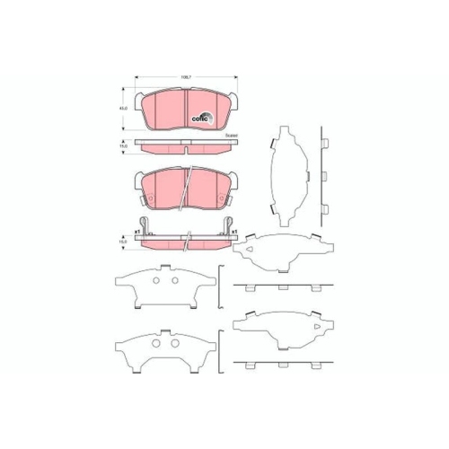 Bremsbelagsatz Scheibenbremse Trw GDB3359 Cotec für Daihatsu Subaru Suzuki