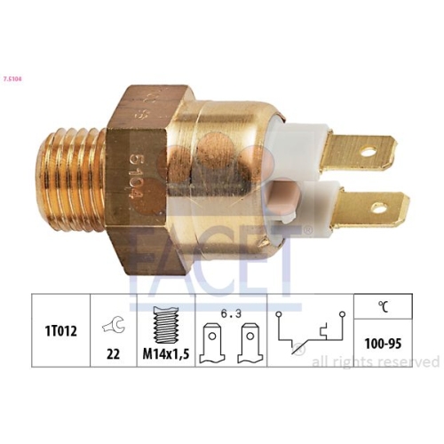 Temperaturschalter Kühlerlüfter Facet 7.5104 Made In Italy - Oe Equivalent für