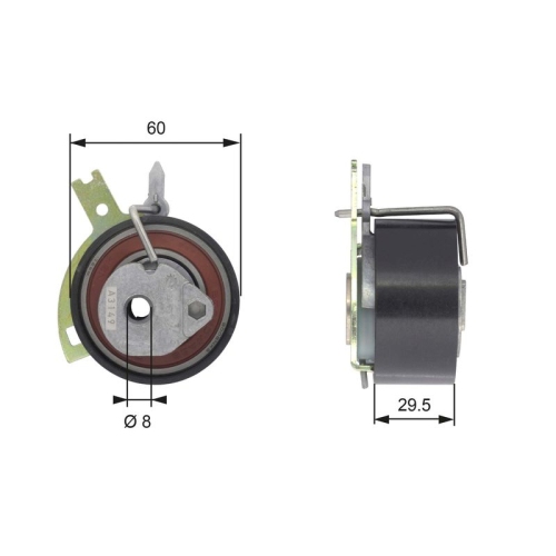 Spannrolle Zahnriemen Gates T43186 Powergrip™ für Citroën Fiat Ford Jaguar