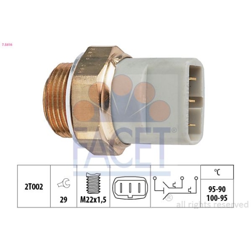 Temperaturschalter Kühlerlüfter Facet 7.5616 Made In Italy - Oe Equivalent für