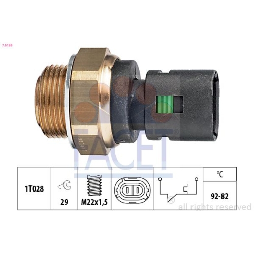 Temperaturschalter Kühlerlüfter Facet 7.5128 Made In Italy - Oe Equivalent für