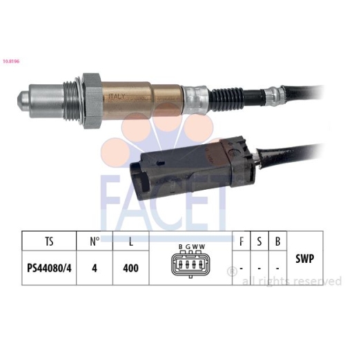 Lambdasonde Facet 10.8196 Made In Italy - Oe Equivalent für Citroën Opel Peugeot