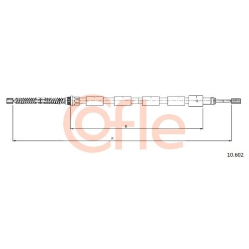 Seilzug Feststellbremse Cofle 10.602 für Peugeot Hinten Links