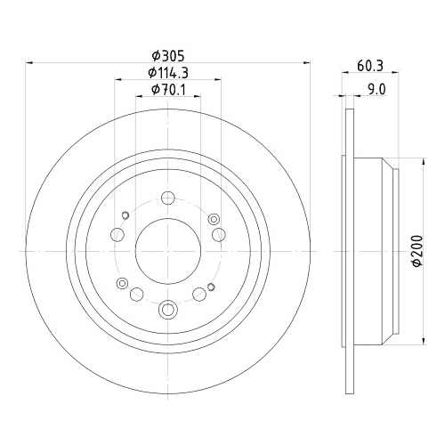 Hella Pagid 2X Bremsscheibe Hinterachse für Honda