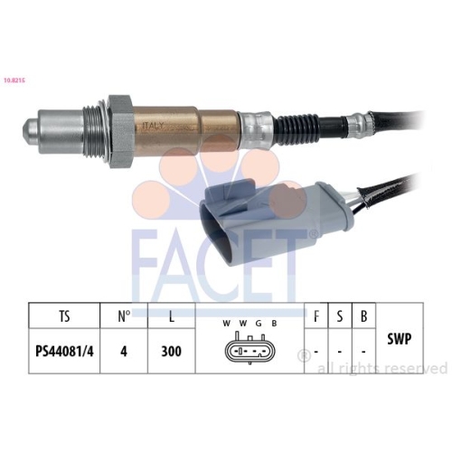 Lambdasonde Facet 10.8215 Made In Italy - Oe Equivalent für Alfa Romeo Chrysler