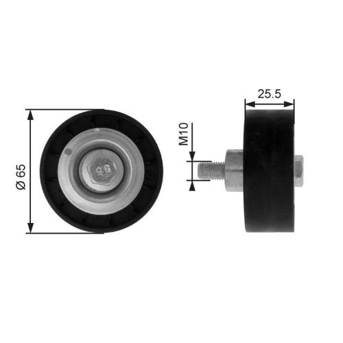 Umlenk /führungsrolle Keilrippenriemen Gates T36207 Drivealign® für Fiat