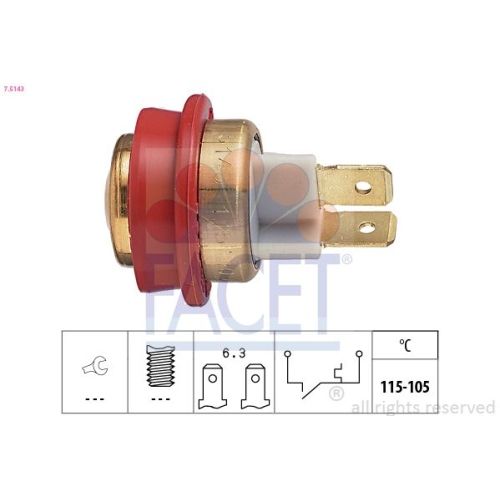 Temperaturschalter Kühlerlüfter Facet 7.5143 Made In Italy - Oe Equivalent für