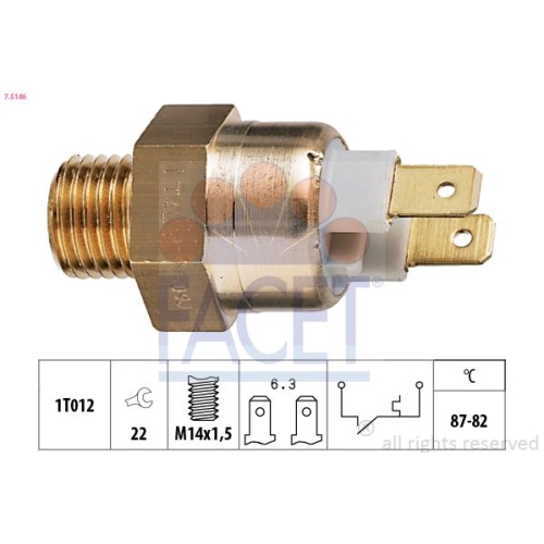 Temperaturschalter Kühlerlüfter Facet 7.5146 Made In Italy - Oe Equivalent für