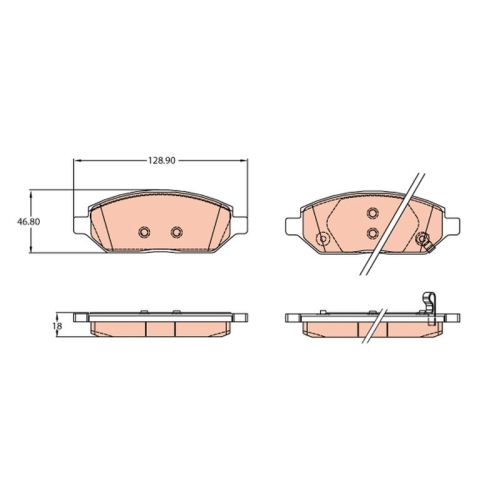 Bremsbelagsatz Scheibenbremse Trw GDB2135 für Opel Vauxhall Vorderachse