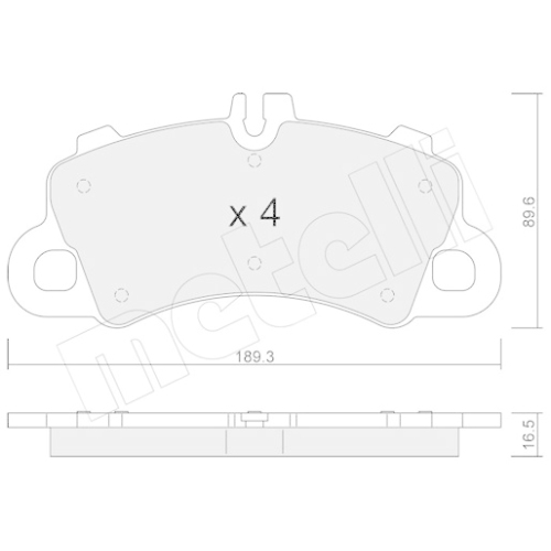 Bremsbelagsatz Scheibenbremse Metelli 22-1259-0 für Porsche Vorderachse