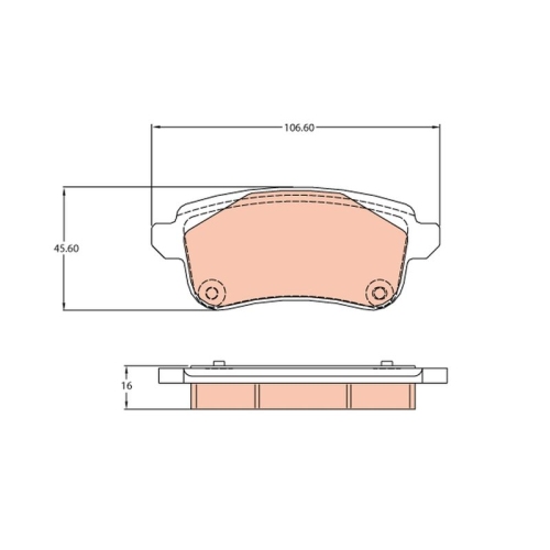 Bremsbelagsatz Scheibenbremse Trw GDB2136 für Renault Hinterachse