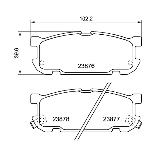 Bremsbelagsatz Scheibenbremse Hella Pagid 8DB 355 010-271 für Mazda Mitsubishi