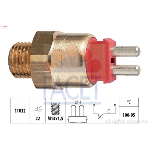 Temperaturschalter Kühlerlüfter Facet 7.5169 Made In Italy - Oe Equivalent für