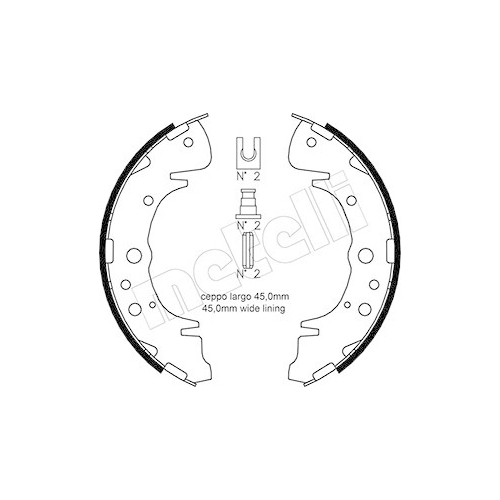 Bremsbackensatz Metelli 53-0172 für Hinterachse