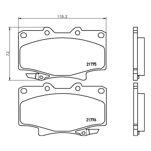 Bremsbelagsatz Scheibenbremse Hella Pagid 8DB 355 016-871 für Nissan Toyota