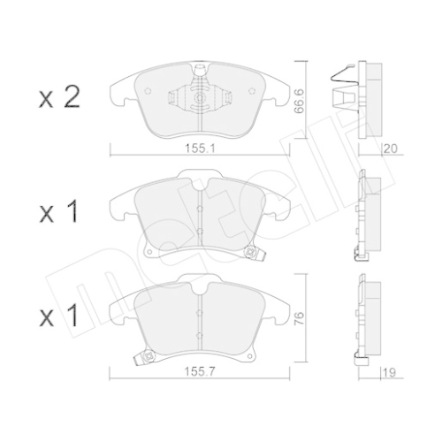 Bremsbelagsatz Scheibenbremse Metelli 22-1039-0 für Ford Vorderachse