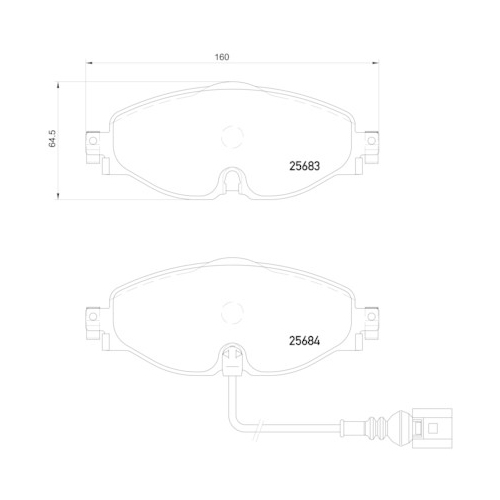 Bremsbelagsatz Scheibenbremse Brembo P85126 Prime Line für Audi Seat Skoda VW