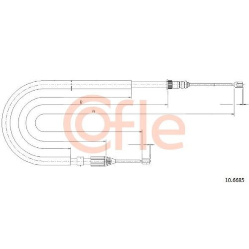 Seilzug Feststellbremse Cofle 10.6685 für Renault Hinten Rechts