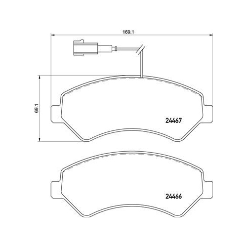 Bremsbelagsatz Scheibenbremse Brembo P61118 Prime Line für Citroën Fiat Peugeot