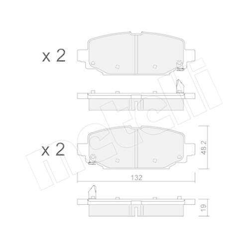 Bremsbelagsatz Scheibenbremse Metelli 22-1210-0 für Jeep Hinterachse