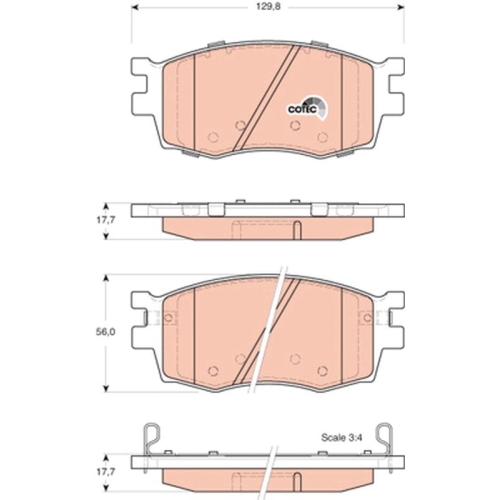 Bremsbelagsatz Scheibenbremse Trw GDB3420 Cotec für Hyundai Kia Vorderachse